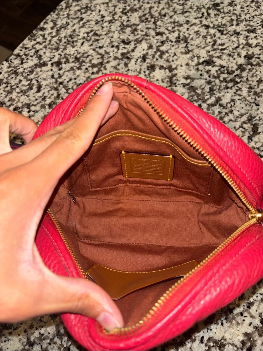 COACH Camera Heart Bag | Red and Brown | Medium